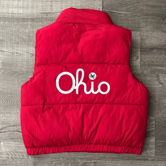 Ohio State Buckeyes Script Ohio Black Puffer Vest - Picture 3 of 14